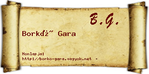 Borkó Gara névjegykártya
